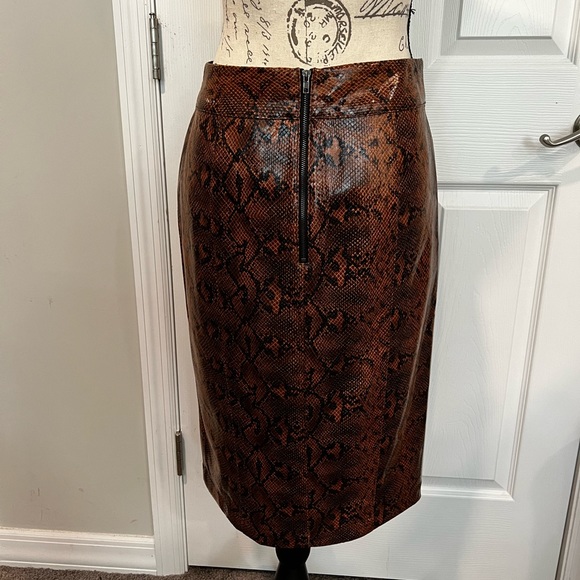 Snake skin print faux leather skirt. Worn once. - Picture 2 of 8